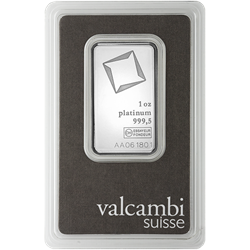 1 oz Platinum bar, valcambi, credit suisse,